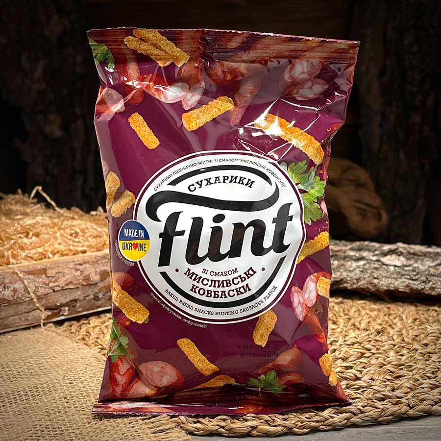 Сухарики Flint Охотничие сосиски
