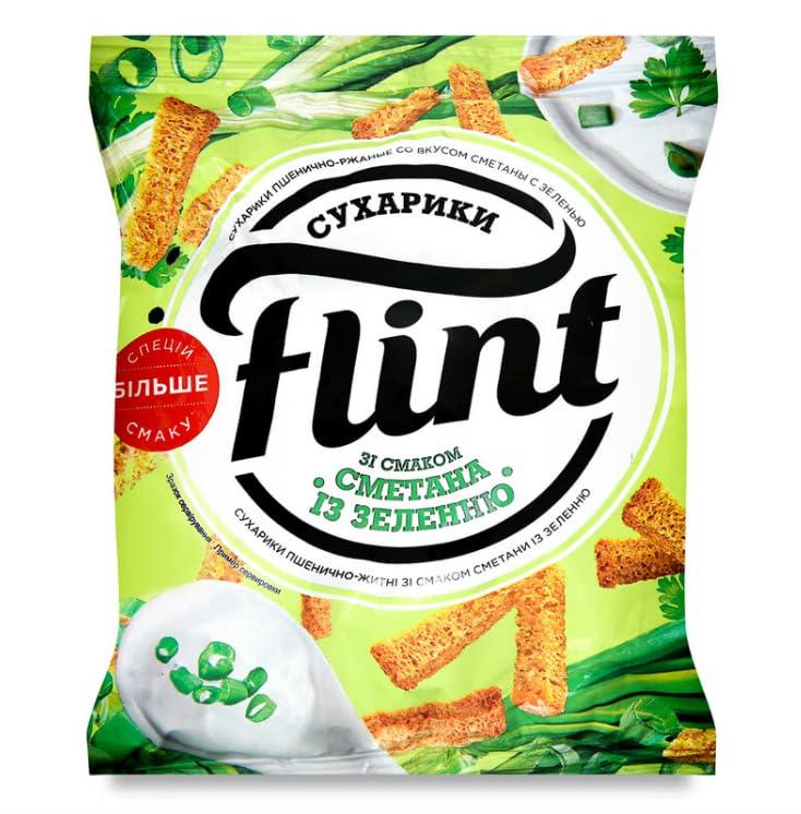 Сухарики Flint Сметана зелень